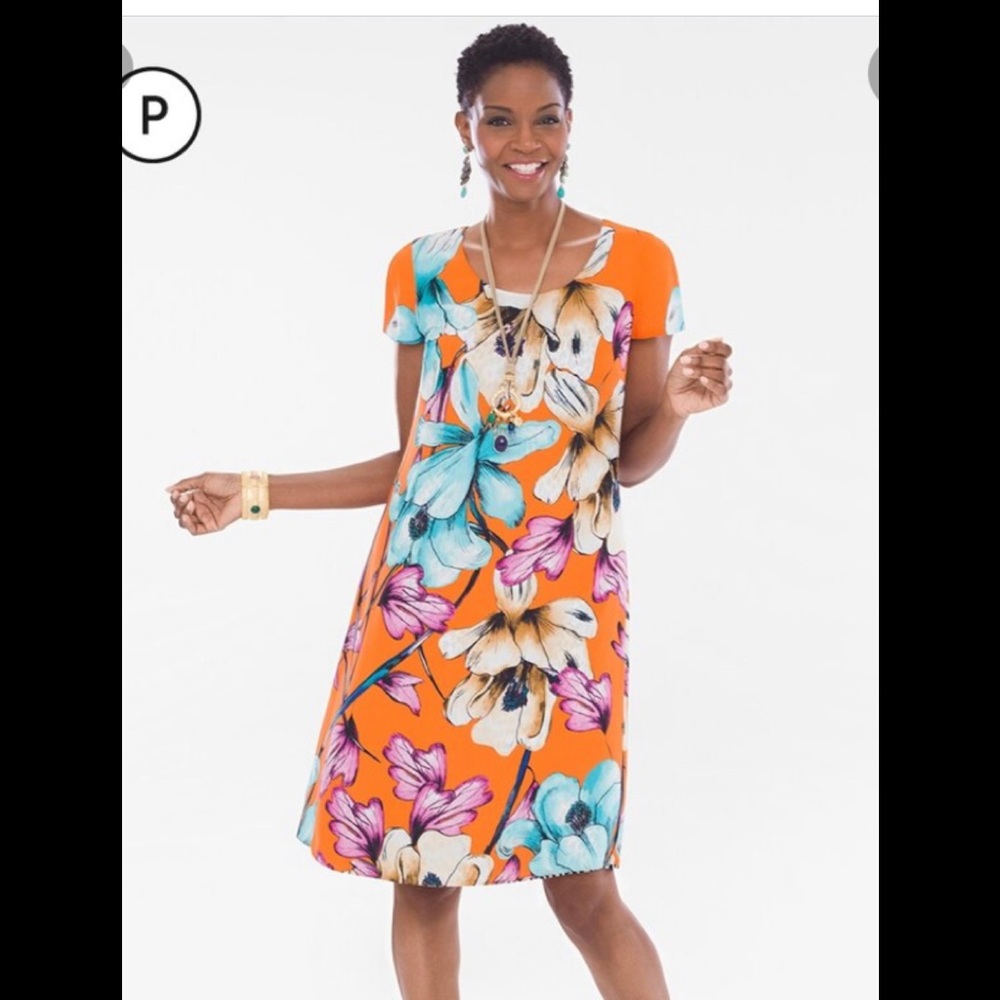 Chicos Reversible Floral-Animal Dress - Picture 7 of 9